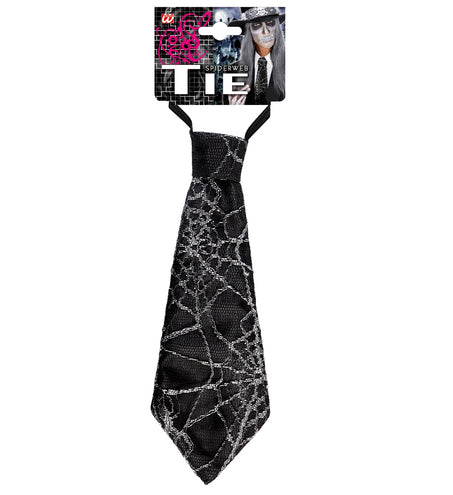 Widmann SRL Stropdas spinnenweb print 27cm