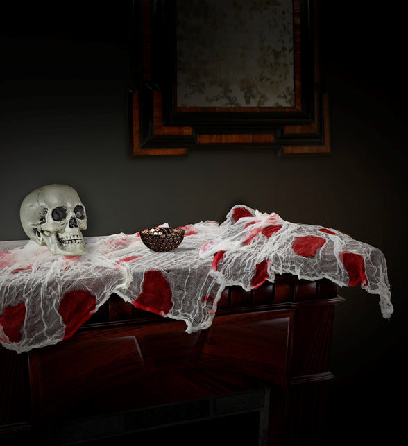 Widmann SRL Tafelkleed van gaas met bloed 180x80cm