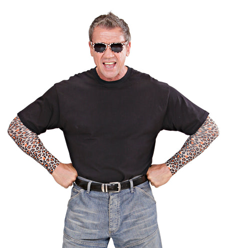 Widmann SRL Tattoo mouwen sleeve luipaard print