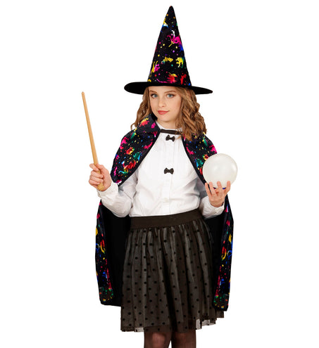 Widmann SRL Ti-Ta-Tovenaars cape met gekleurde sterren Kind