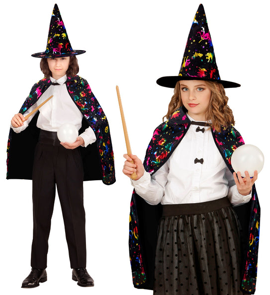 Widmann SRL Ti-Ta-Tovenaars cape met gekleurde sterren Kind