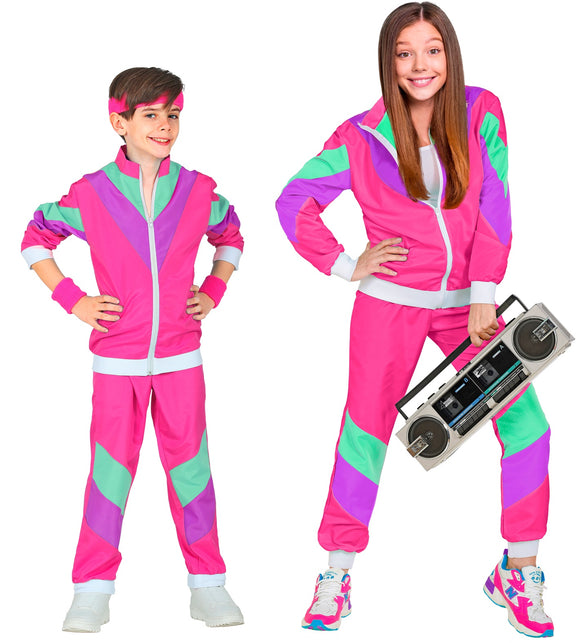 Widmann SRL Trainingspak jaren 80 roze kinderen