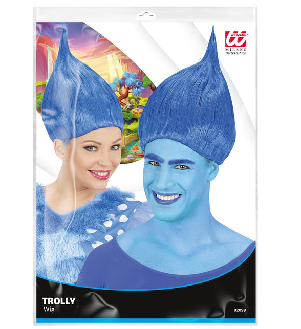 Widmann SRL Trollen pruik blauw