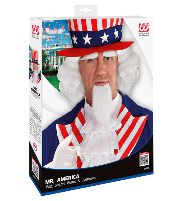 Widmann SRL Uncle Sam pruik USA Amerika luxe