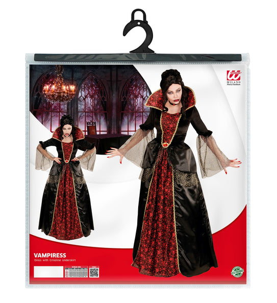 Widmann SRL Vampieren jurk zwart rood creepy