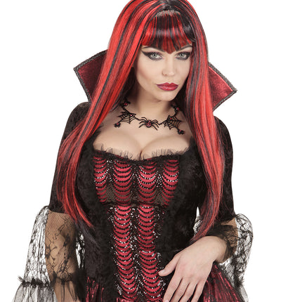 Widmann SRL Vampieren pruik rood zwart