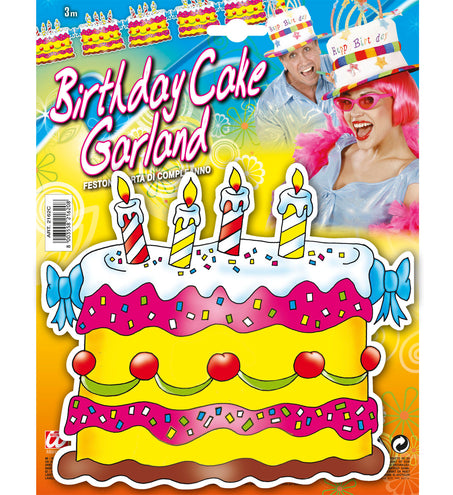 Widmann SRL Verjaardag slinger taarten 3 meter