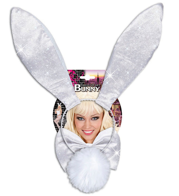 Widmann SRL Verkleedset bunny wit glitters