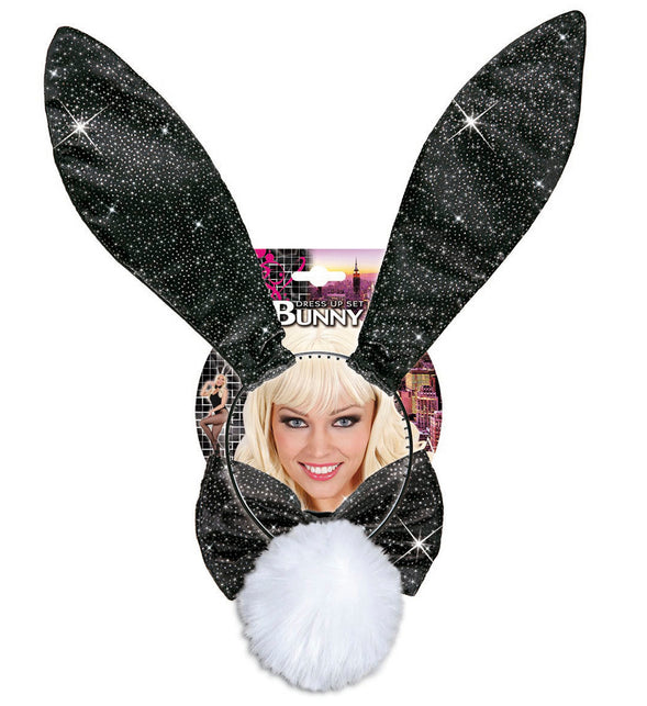 Widmann SRL Verkleedset bunny zwart glitters