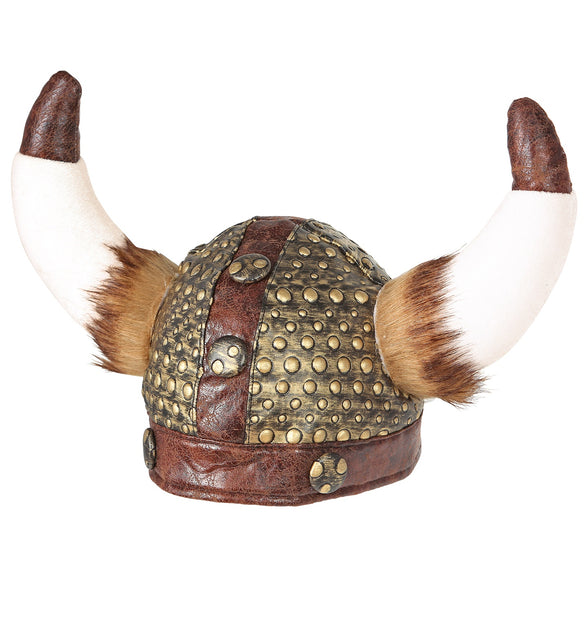 Widmann SRL Viking helm met hoorns van vacht