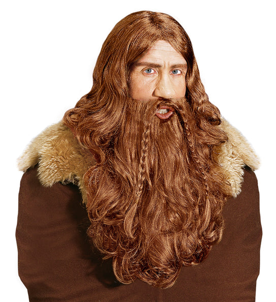 Widmann SRL Viking pruik met baard en snor blond