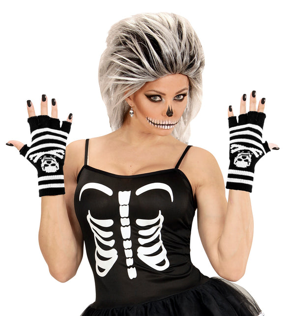 Widmann SRL Vingerloze handschoenen skelet piraat