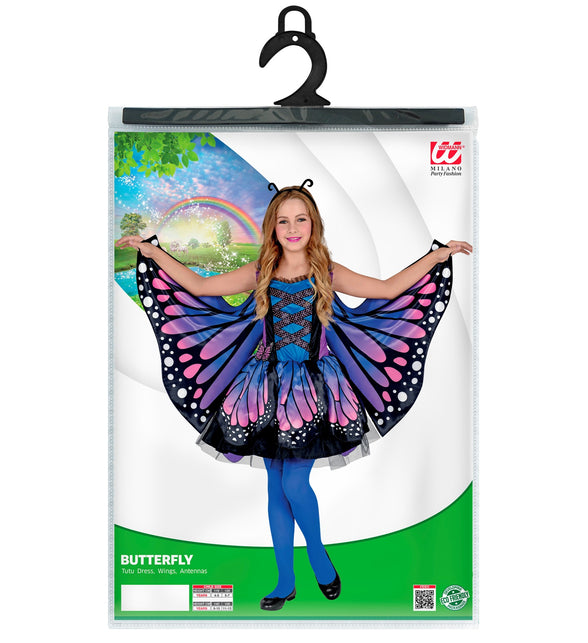 Widmann SRL Vlinder kostuum kinderen blauw paars