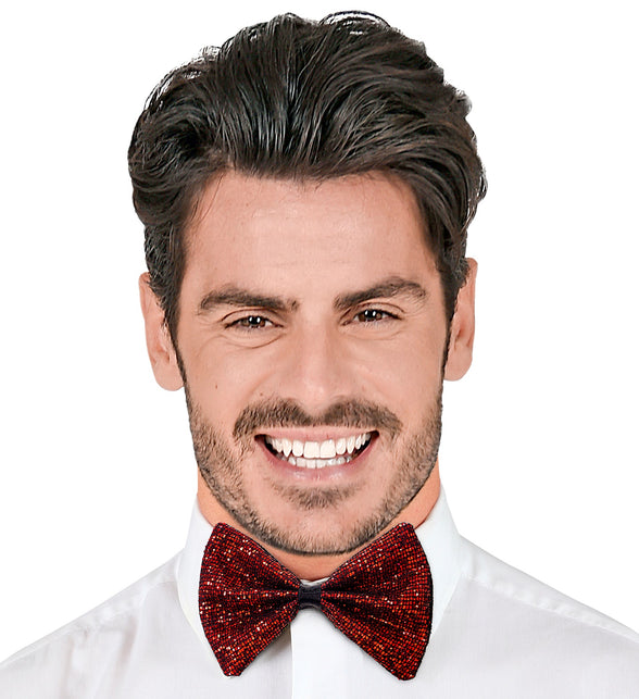 Widmann SRL Vlinderdas glitter Sheldon rood