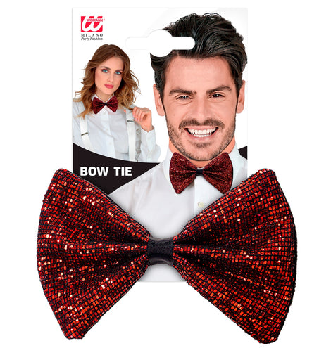 Widmann SRL Vlinderdas glitter Sheldon rood