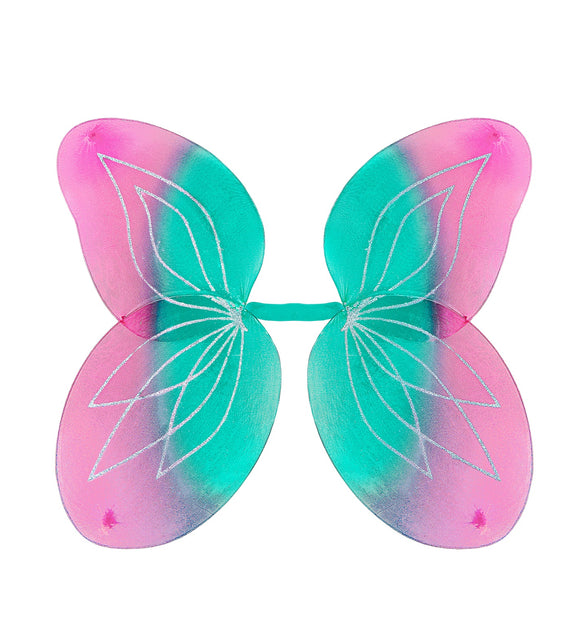 Widmann SRL Vlindervleugels glitter roze/groen kinderen