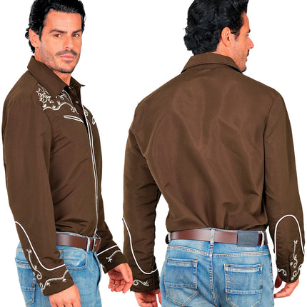 Widmann SRL Western cowboy shirt bruin Ringo