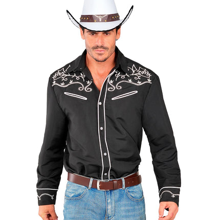 Widmann SRL Western cowboy shirt zwart Ringo