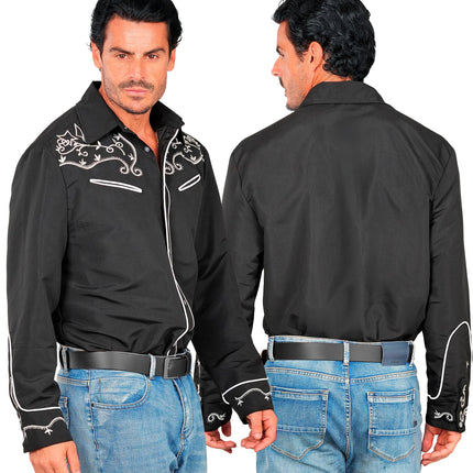 Widmann SRL Western cowboy shirt zwart Ringo