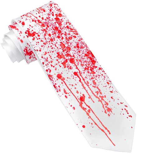 Widmann SRL Witte stropdas met bloed halloween