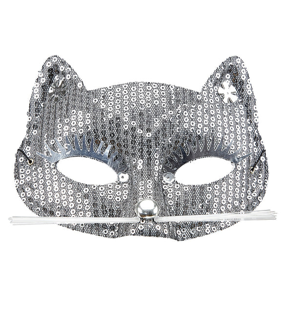Widmann SRL Zilveren kater oogmaskers