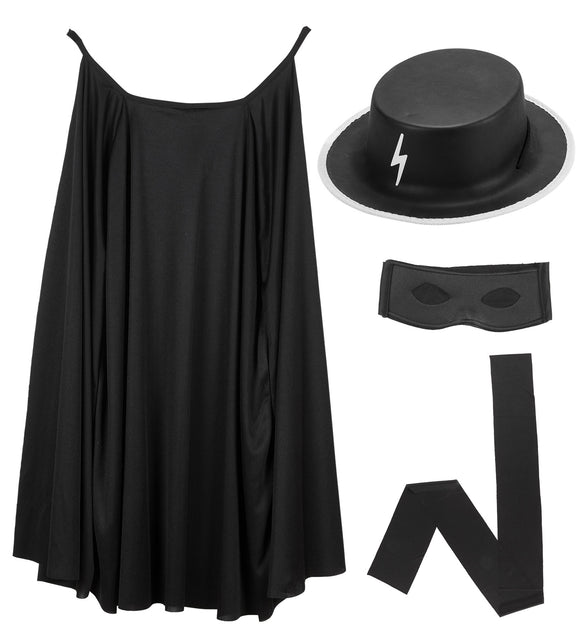 Widmann SRL Zorro verkleedset met cape hoed masker en riem