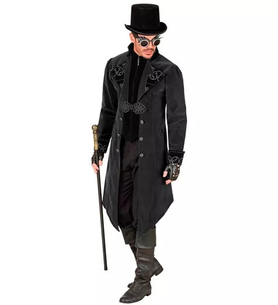 Widmann SRL Zwart fluwelen gothic jas heren Julia