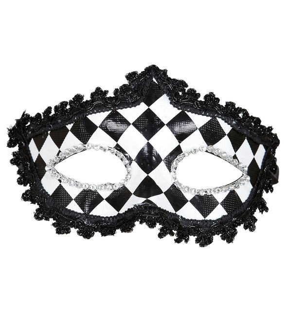 Widmann SRL Zwart wit geblokt oogmasker