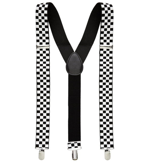 Widmann SRL Zwart wit geblokte bretels luxe