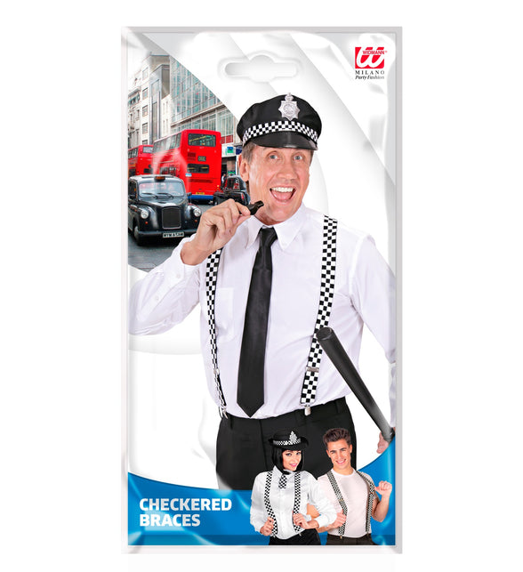 Widmann SRL Zwart wit geblokte bretels luxe