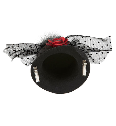 Widmann SRL Zwarte hoed met roos en voille