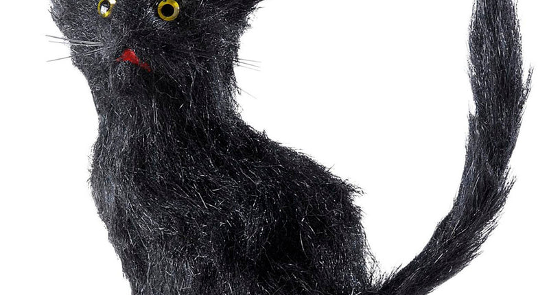 Widmann SRL Zwarte kat 12cm nep voor decoratie