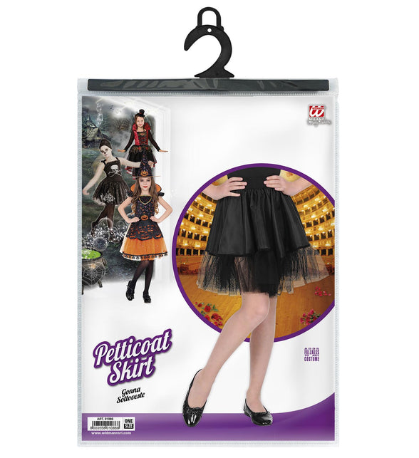 Widmann SRL Zwarte petticoat kind one size
