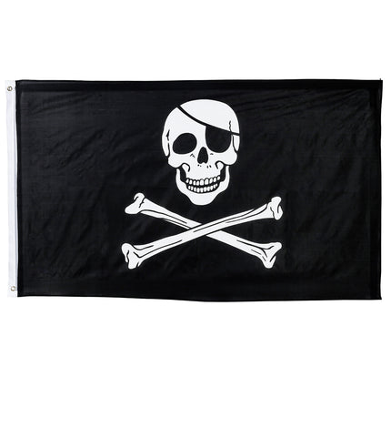 Widmann SRL Zwarte piratenvlag doodshoofd