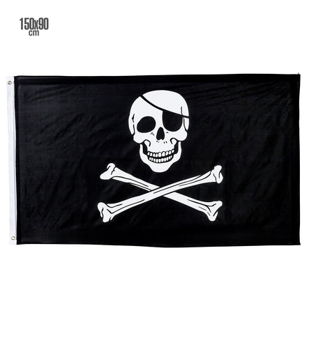 Widmann SRL Zwarte piratenvlag doodshoofd