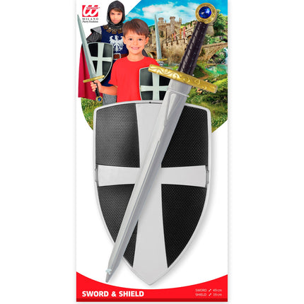 Widmann SRL Zwarte ridder zwaard en schild