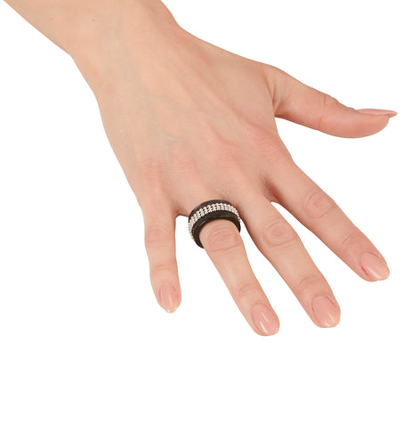 Widmann SRL Zwarte ring met steentjes