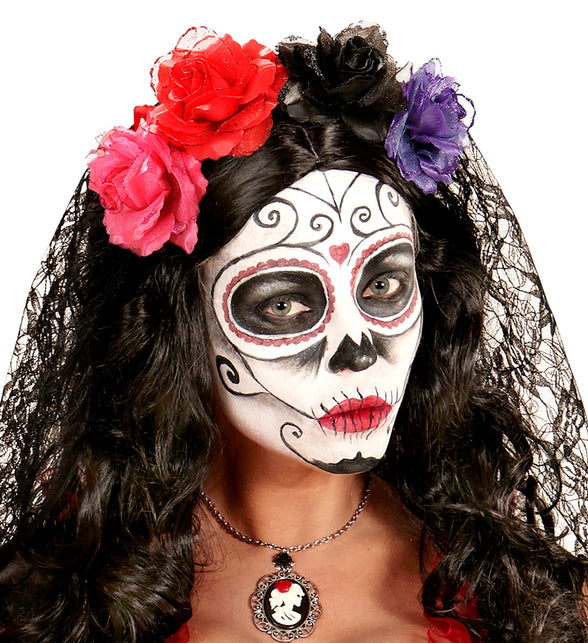 Widmann SRL Zwarte roos haarclip