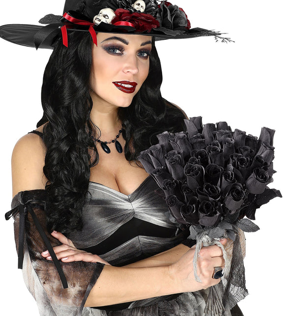 Widmann SRL Zwarte roos plastic nep