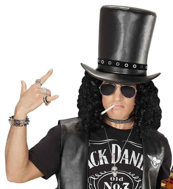 Widmann SRL Zwarte zombie hoge hoed