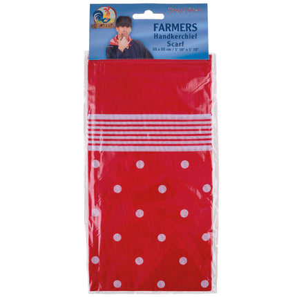 Zakdoek rood met wit in verpakking van Funny Fashion, boerenzakdoek voor carnaval