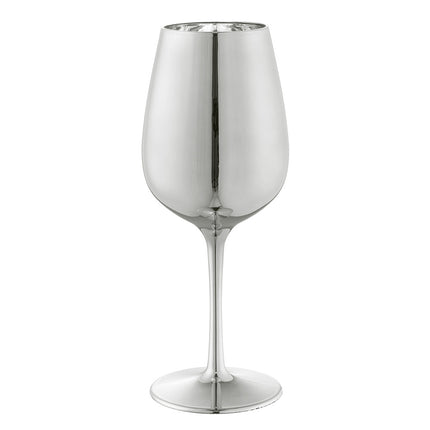 Zilveren wijnbeker Glamour van kunststof, hoogglans kelk op slanke steel met ronde voet, 45 cl