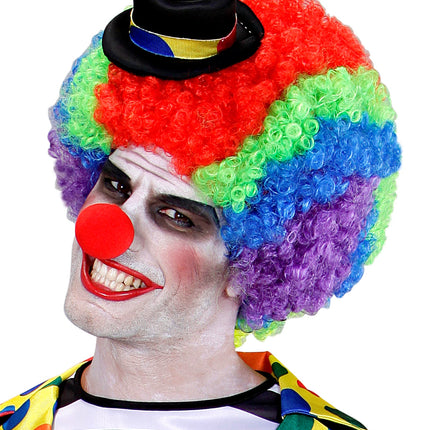 Zwarte aqua schmink gebruikt voor clownslook met wit gezicht en zwarte ogen