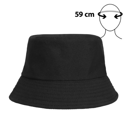 Zwarte vissershoed uit de accessoireset rapper hip hop met stiksels in de afhangende rand