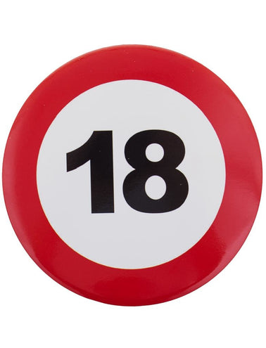 e-carnavalskleding-SYK 18e verjaardag button verkeersbord