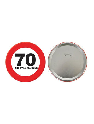 e-carnavalskleding-SYK 70e verjaardag button verkeersbord