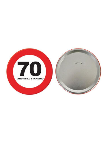 e-carnavalskleding-SYK 70e verjaardag button verkeersbord