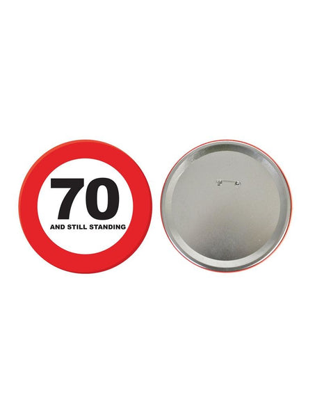 e-carnavalskleding-SYK 70e verjaardag button verkeersbord