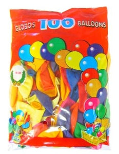 e-carnavalskleding-SYK Ballon 100x assortie mt 9 / 25cm