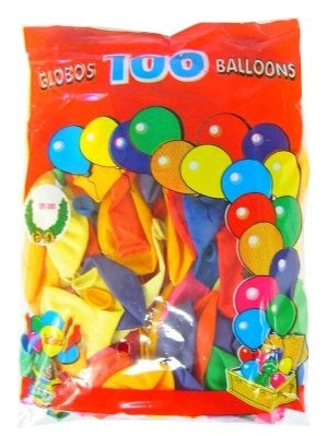 e-carnavalskleding-SYK Ballon 100x assortie mt 9 / 25cm